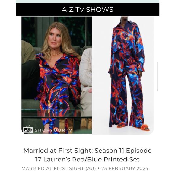 H&M NWOT Colorful Floral Faux Wrap Wide Leg Palazzo Satin Pants XL & Large Shirt - Picture 8 of 16